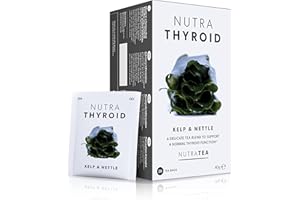 Nutra Tea Nutrathyroid - Thyroid Health Tea - Metabolism Tea - Providing Thyroid Support - Includes Kelp, Bladderwrack & Ashwagandha - 20 Individual Wrapped Bags - Herbal Infusion