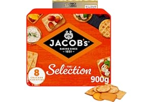 FANCY LABELS Crackers Selection with Jacob's The Selection 8 Cracker Varieties 900g | Perfect for Sharing On the go Snacks | 8 Different Selection of Delicious Crackers and Biscuits