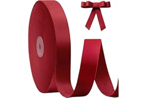 FAKILO Nastro in Velluto Rosso Bifacciale 25mm x 18m (20 Yard) - Nastro Natalizio per Decorazioni Albero, Ghirlande, Confezioni Regalo, Fiocchi, Matrimonio, Fai da Te