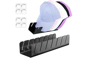 Rcbzzp Pack of 2 Acrylic Cap Holder, Acrylic Cap Organiser, Baseball Cap Organiser, Desktop Cap Holder, Cap Holder, for Wardrobes, Dressers and Walls (Black)