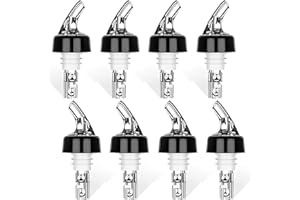 sdhiiolp Flaschenausgießer 8 Stück 2cl, Dosierhilfe Ausgiesser Für Flaschen mit Stop-Funktion Schutzdeckel Portionierer Getränkespender Spirituosen Dosierer Dispenser für Wein Cocktail Home Bar