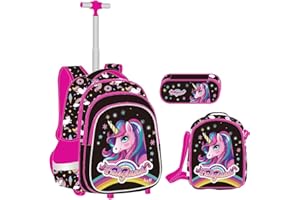 IVYH Mochila Niños con Ruedas Mochilas con Ruedas para Niños para Niños Niñas -Trolley de Ruedas para Niños Mochila P Bolso Impermeable de los Adolescentes