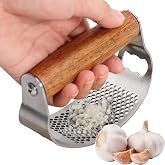 MallArt&reg; Paslanmaz &Ccedil;elik Sallanan Sarımsak Ezeceği - Ergonomik Saplı Pratik Sarımsak Ezici, Modern Mutfak Gere&ccedil;leri El Tipi E