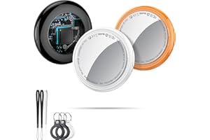 TUKIO Air Tag, Localisateurs d’Objets, clés Fonctionne avec Find My App (iOS Uniquement) (Noir et Blanc et Orange)