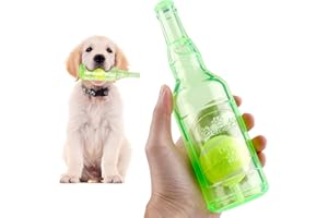 EPODA Jouet pour Chien en Bouteille de Caoutchouc, Jouets Interactif à Qui Couinement pour Chiot, Résistant à la Morsure Jouet pour Les dent pour Jeux Petits et Moyens Chiens (Vert)
