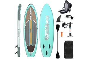 WelandFun Stand Up Paddling Board 150KG Aufblasbares SUP Board 6 Zoll dick für alle Schwierigkeitsgrade mit Paddel und komplettem Zubehör