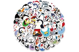 TMZELOA 50 sztuk naklejek na małe zwierzęta, naklejki z pingwinem, różne słodkie akcje, naklejki tematyczne, DIY dekoracyjne naklejki na laptopa, rower