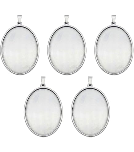 20 Pièces Supports Cabochon Ovale En Acier Inoxydable - Montures Pour DIY Bijoux Photo Ou Résine