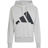 adidas Men's Essentials Big Logo French Terry Hoodie | Regular fit, drawstring waist, front pockets, 100% recycled materials