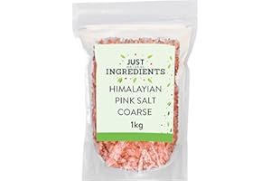 JustIngredients Premier Himalayan Salt Coarse 1kg, Pink Rock Salt for Cooking, Grinder Refill, Organic Sea Salt, Perfect for Seasoning, Table Salt