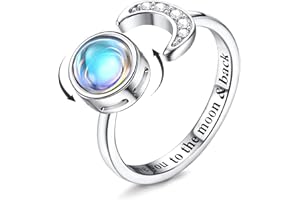 MILACOLATO Fidget Bague Femme Fille Ouvert Ajustable Personnalisée Bague Spinner Bague Étoile Lune Marguerite Tournesol Fleur Pierre De Lune Bague Humeur Fantaisie Bague