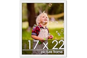 Poster Palooza 17x22 Frame White Solid Pine Wood Picture Frame | UV Acrylic, Foam Board Backing & Hanging Hardware