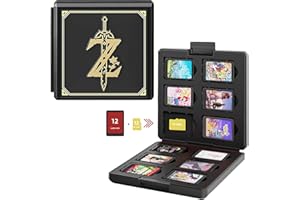 ZONSUSE Etui na karty do gier na Nintendo Switch, przenośne i cienkie, twarde pudełko, ochronne, odporne na wstrząsy, etui do przechowywania, z 12 przegródkami na karty, do Switch Lite NS NX (miecz czarnej