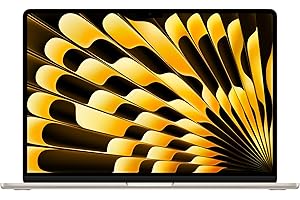 Apple 2024 Portable MacBook Air 15 Pouces avec Puce M3 : écran Liquid Retina 15,3 Pouces, 16 Go de mémoire unifiée, 512 Go de Stockage SSD, Clavier rétroéclairé, Touch ID. Lumière stellaire