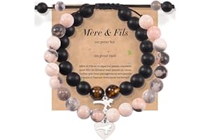 SUNSH Bracelet Mère Fils/Fille - Set D'amitié, Cadeau Pour Rentrée Scolaire, Anniversaire Et Noël - Dinosaures-Poudre Noire