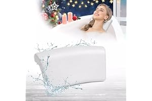 LONKENN Oreiller de Bain, Imperméable Coussin Baignoire PU, Coussins de Bain, Oreiller de Bain avec Ventouses, Oreiller de Baignoire Ergonomique, Facile à Nettoyer, pour Tous Types de Baignoire, Accueil Spa