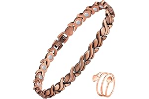 Jecanori 99.99% Pure Copper Magnetic Bracelet for Women,Effective Ultra Strength Ladies Copper Bracelet with Gift Box & Removal Tool