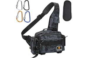 drado Angeltasche Sling Angeltasche, Wasserdicht und verschleißfest Angelrucksack für Angelzubehör(Schwarze Tarnung)