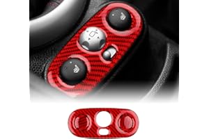 KUNGKIC for MINI R50 R53 2001-2006 Accessories Carbon Fibre Interior Trim Car Seat Heating Adjustment Button Panel Sticker Self-Adhesive Decal Cool Auto Parts RHD (Red)