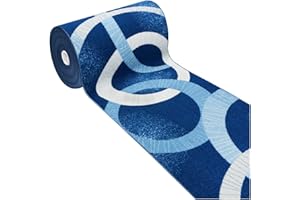 emmevi Tappeto Cucina Moderno Antiscivolo Passatoia Casa Ingresso Lavabile MOD.FAKIRO Dis.25 57X190 Blu