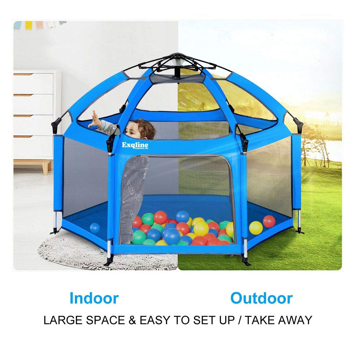 Parc Enfant Barriere De Securite Enfant 6 Panneaux Avec Pavillon Anti Uv Parc Pour Bebe Interieur Et Exterieur Gris Exqline Parc Bebe Pliable Avec Matelas Parcs Bebe Puericulture Thac Or Th