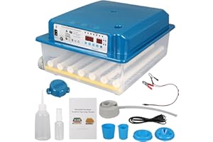 EUNEWR Brutmaschine Vollautomatisch, 24-36 Eier Inkubator Geflügeleier Brutmaschine mit automatischem Rotationssystem, Inkubator hühner mit Feuchtigkeitsüberwachung und Temperaturkontrolle