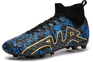MEIDIASTRA Men's Football Boots Boy's High-Top Sock Cleats Spikes Soccer Football Shoes Outdoor Professional Athletic Training Shoes Competition Shoes EU35-45