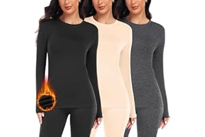 YADIFEN Thermal Tops Womens Long Sleeve Shirt Base Layer Women Soft Breathable Warm Wicking Crew Neck Thermal Underwear Womens Winter for Skiing