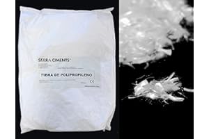 Fibra de polipropileno 12 mm. antifisuración para hormigones y morteros. Evita la microfisuración del hormigón y mortero. Bolsa de 600 gr. /Serra Ciments ®