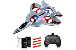 Ulikey Aereo Telecomandato, Aeroplano Radiocomandato, 2.4G Aliante Volante Telecomandato con Equilibrio Automatico, Ricaricabile Aereo RC con Luci a LED, Giocattolo Regalo per Principianti Bambini