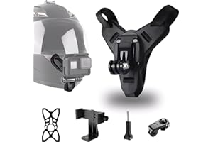 XSQD Soporte de Barbilla Casco de Motocicleta, Conjunto de Soporte Cámara Fija, Conjunto 5 Pcs, Cinturón Barbilla Casco, Hebilla Cinturón Antideslizante, Accesorios Cámara Deportiva Motocicleta