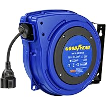 Avvolgitore Cavo Elettrico Automatico Poppstar 20m + 2m - 2500W Max, Per Montaggio A Parete IP20, Per Interni