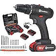 GearZone 36V Electric Drill, 2pcs Batteries, Variable Speed Control, Ergonomic Grip, Cordless Power Drill
