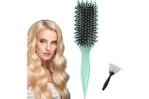 SUWEEI Curl Brush, Curl Defining Brush, Boar Bristle Hair Brush, Styling Brush for Detangling Shaping and Defining Curls for Detangling, Shaping and Defining Curls