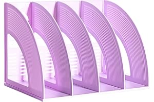 Portariviste da Scrivania, HAIYUU Portadocumenti A4 Organizer da Scrivania Porta Libri da Scrivania, Portariviste a 4 Scomparti per Documenti Riviste Libri Ufficio, Casa, scuola, carta e documenti