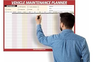 HLDI Vehicle Maintenance Wall Planner A1 Size HGV PSV MOT Planning Un-Dated Vehicle Service Inspection Planning Chart HGV 59.5 x 84.1Cm(1Pc)(Folded)