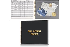 HAUTOCO Bill Payment Tracker: Bill Tracker Notebook for Financial Budgeting, Monthly Bill Payment Organiser Log Book for Small Business & Personal Expenses - 120 Pages, Black