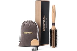 BESTOOL Okrągła szczotka do suszenia, włosie dzika z nylonowymi pinami, okrągła szczotka do włosów, profesjonalna okrągła szczotka do stylizacji dla kobiet i mężczyzn, prostowanie, kręcenie, poprawa