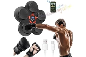 ANRAIE Music Boxing Machine with Bluetooth - Smart Boxing Target Training Punching Equipment with 9 Modes Speed, Wall Mounted Electronic Intelligent Boxing Target with Boxing Gloves for Home, Indoor and Gym