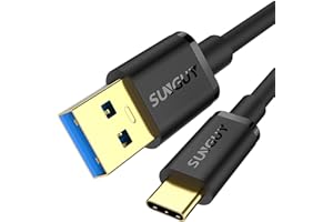 SUNGUY Kabel USB C, Android Auto kabel USB C 10 Gb/s, USB 3.1 Gen 2, USB C, kabel do ładowania i transmisji danych, kompatybilny z iPhone 15/15 Pro/15 Pro Max, Galaxy S23/22, SSD, Huawei P30/P20,