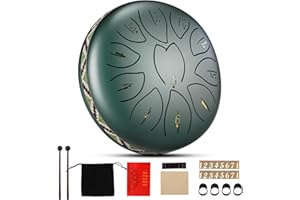 SenDeluz Steel Tongue Drum 6 pollici 11 Note, C-Key Handpan Rain Drums Kit Strumenti Musicali, Tamburo Sciamanico per l'educazione Musicale Meditazione Yoga, Miglior regalo