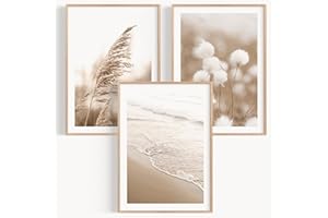 OHBIMBA® Set De 3 Cuadros Decoracion Salon Modernos Con Laminas Decorativas Pared Decoracion Marinera - Cuadros Decorativos Decoracion Pared - Lienzos Decorativos Tamaño 30 X 40 cm - Colección Playa