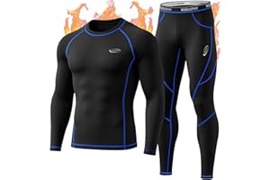 MOBIUSPHY Men’s Thermal Underwear Set Mens Thermals Top and Bottoms Base Layer Men Winter Long Johns Sport Compression Suit for Workout Skiing Hiking