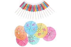 MNIIMALUXE 50 Stück Cocktail Schirmchen,Cocktailschirmchen,Schirmchen Cocktail,Cocktail Dekoration,Cocktail Zubehör Deko,Papierschirmchen für Trinkfrüchte Essen Party,Sommerfest,Cocktailbar Deko,Deko Sommerfest