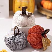 3er-Set Geflochtene Deko-Kürbisse Aus Stoff - Herbstdeko In Beige & Braun