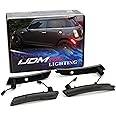 iJDMTOY Smoked Lens Amber/Red Full LED Side Marker Light Kit Compatible With 2007-2013/14 MINI Cooper R55 R56 R57 R58 R59 R60 R61, Powered by Total 160-SMD LED, Replace OEM Sidemarker Lamps