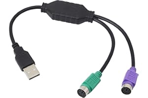 GELRHONR HONGLEI USB cavo a PS2 spina attiva doppio PS2 adattatore per tastiera e mouse - nero