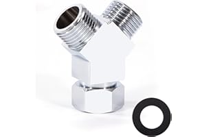 ELEGRIP Connettore per Tubo Flessibile G1/2", 3 Vie, Y per Bracci Doccia, Bidet WC, Spruzzatore, Adattatore Valvola Angolare