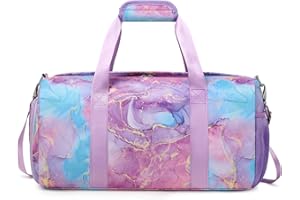 KIMWADALH Borse Sportiva Ragazza Colorato Tote da Palestra Bambina Borsa da Palestra Ragazze Multifunzionale Borsa da Sportiva pour Balletto,Ginnastica,Nuoto,Tennis