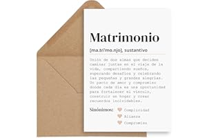 CONTRAXT Tarjeta felicitacion boda. Detalles tarjeta postal regalos de boda o matrimonio para los novios recien casados con sobre